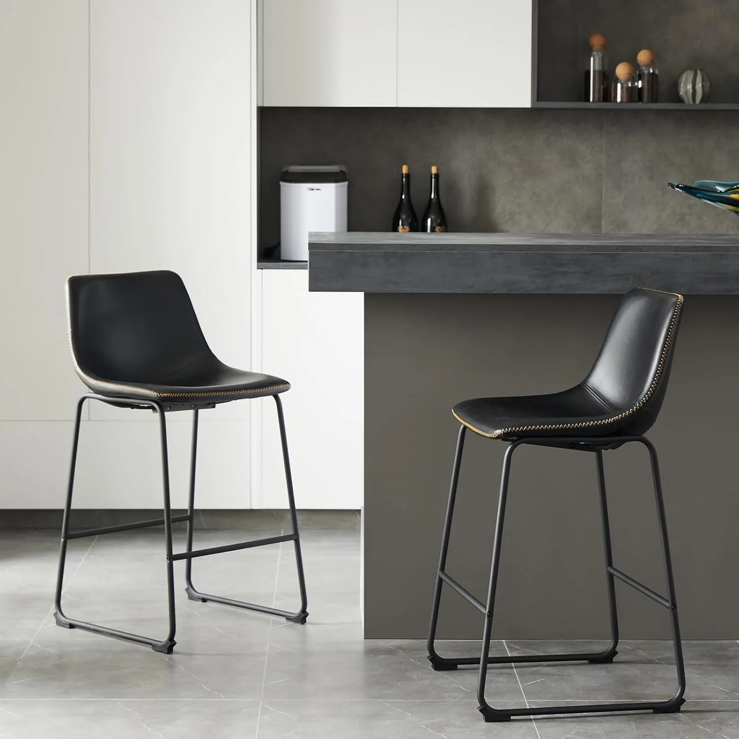 Counter Stools - Black (Set of 2)